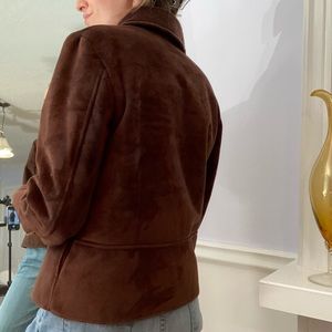 Faux suede vintage brown jacket